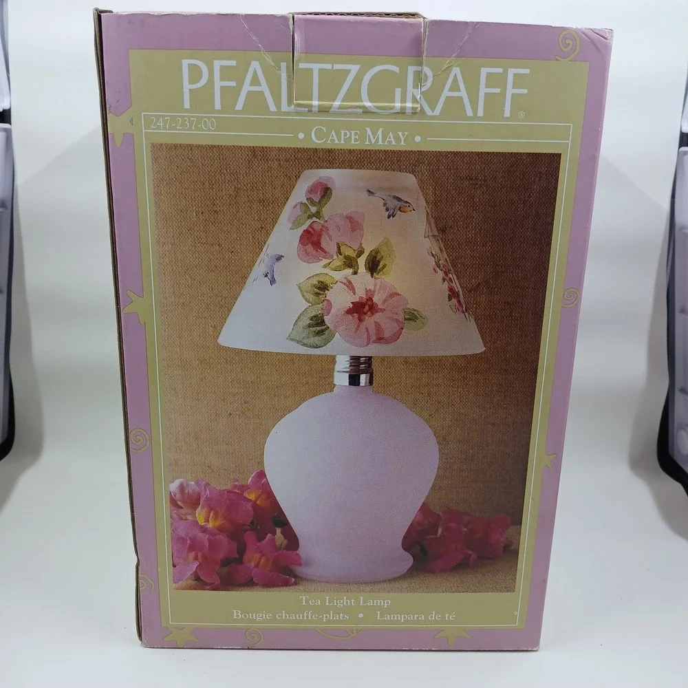 Pfaltzgraff Cape May Pink Floral Tea Light Lamp